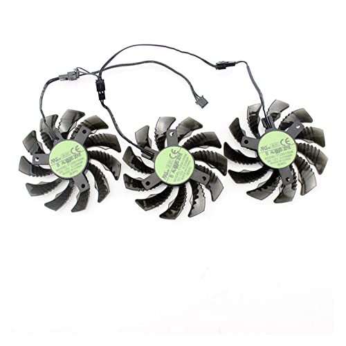 Yanluo 3pcs 3pin 7 5mm T128010SM PLD08010S12H GTX970 VGA GPU Ventilador refrigerador Compatible for gigabyte GTX 970 Tarjetas de gráficos Windforce G1 como reemplazo Rejoicing