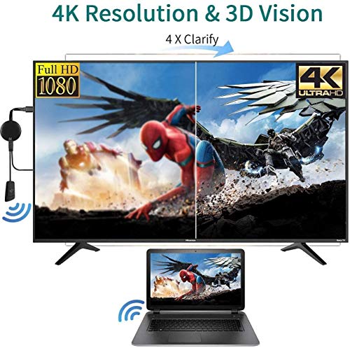YAOUFBZ El Nuevo Dongle de Pantalla WiFi,Adaptador de Pantalla de Espejo de Pantalla HDMI inalámbrico 4K,Receptor de Video de transmisión WiFi 4K HD 1080P Soporte HD Chromecast/Chromecast TV