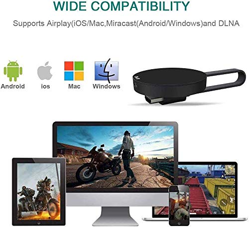 YAOUFBZ El Nuevo Dongle de Pantalla WiFi,Adaptador de Pantalla de Espejo de Pantalla HDMI inalámbrico 4K,Receptor de Video de transmisión WiFi 4K HD 1080P Soporte HD Chromecast/Chromecast TV