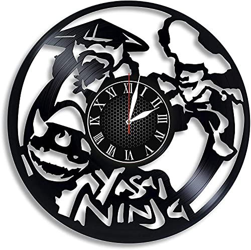 Yasai Ninja Video Game Vinilo Record Wall Clock Cumpleaños Año Nuevo Navidad cumpleaños regalo personalidad creativa hogar diseño decoración pared