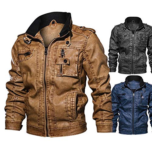 YEE para Hombre del Motorista de la Motocicleta de la Vendimia Urge Venta, Chaqueta Impermeable acorazada de la Motocicleta/Moto,Grey-XXL