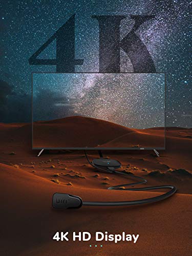 Yehua Wireless Display Dongle 4K Adaptador HDMI inalámbrico WiFi Display Receiver Soporte Miracast Airplay DLNA para Android / Smartphone to PC / TV / Monitor / Proyector