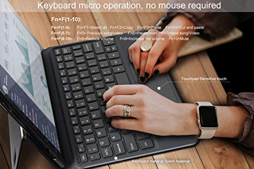 YESTEL Tablet 10 Pulgadas 5G WiFi 4G LTE Dual SIM Android 10.0 Tablet PC 1.6 GHz Procesador Octacore, Face ID, FHD 1920*1200, 64 GB Ampliables hasta 128 GB, 3 GB de RAM, con Teclado Magnetico, Negro