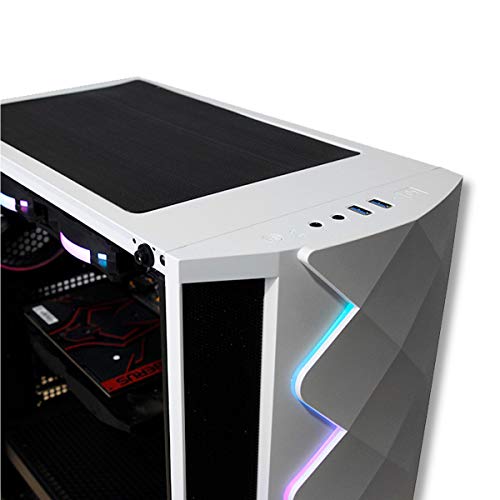 YEYIAN Caja Pc Gaming PC Abyss 2500 , ATX, M-ATX, ITX, EATX, Panel Lateral de Vidrio Templado, Audio HD, 2 USB 3.0 y Audio in, Iluminación ARGB, Incluye 3 Ventiladores ARG 120MM - YGA-49702 (Blanco)