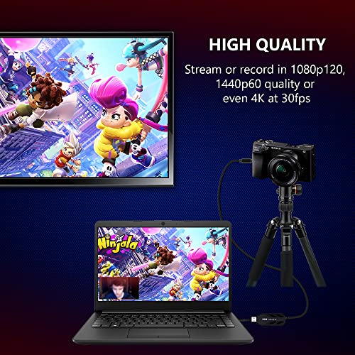 Y&H Cam Link 4K - Cámara de vídeo digital (cámara digital, cámara de acción, 1080p60, 4K/30FPS, HDMI, USB 3.0, videoconferencias, home office