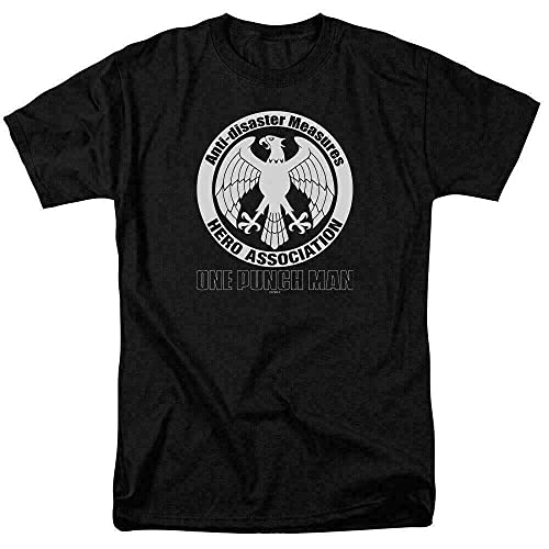 YHNN One-Punch Man Hero Association Logo T Shirt Mens Cartoon Merch Black Black XXL