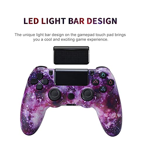 YLJXXY Mandos Inalambricos para PS4,Controlador de Bluetooth Gamepad de Doble Vibración 6-Axis para Playstation 4/PS3/PC - Cielo Estrellado Clásico