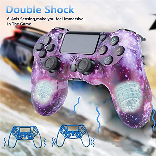 YLJXXY Mandos Inalambricos para PS4,Controlador de Bluetooth Gamepad de Doble Vibración 6-Axis para Playstation 4/PS3/PC - Cielo Estrellado Clásico