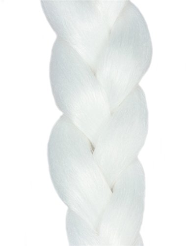YMHPRIDE Cabello trenzado Kanekalon blanco de 5 piezas 24 pulgadas Jumbo extensión de cabello trenzado sintético