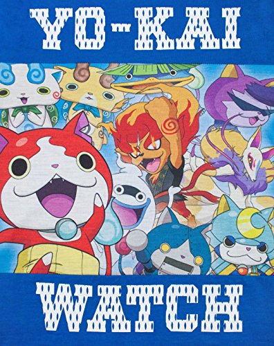 Yo-Kai Watch - Camiseta de Manga Corta - Manga Corta - para niño Azul 5-6 Años