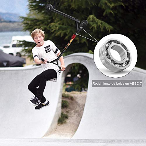 YOLEO Stunt Scooter, Patinete de Acrobacias Trucos, Patinete Freestyle, Kick Trick Scooter Pro para niños (Negro-Dorado)