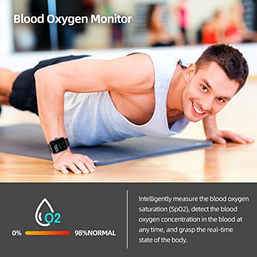 YONMIG Smartwatch, 1.69" Reloj Inteligente con Alexa Integrada para Hombre Mujer, Monitor de Oxígeno de Sangre(SpO2), Monitor de Sueño, Pulsómetro, Pulsera Actividad Impermeable 5ATM 14 Modos Deporte