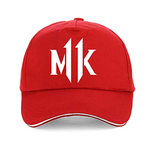 Yooci Gorras De Hombre Moda Casual Kombat 11 Gorra Imprimir Juego de Lucha Popular Mortal 11 Gorras de béisbol Hombres Mujeres Snapback Hat-Red