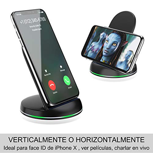 yootech Cargador Rápido Inductivo Qi,10W para Galaxy S21/S20/Note 10/S10+/S10E/Note 9/S9/S8/8,7.5W Compatible con iPhone 13/13Pro/12/12Pro/SE 2020/11/11Pro/11Pro MAX/XS MAX/XR/XS/X/8 (NO Adaptador)