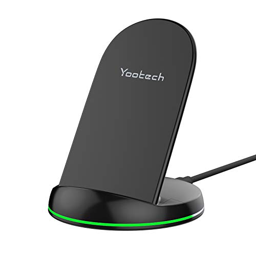 yootech Cargador Rápido Inductivo Qi,10W para Galaxy S21/S20/Note 10/S10+/S10E/Note 9/S9/S8/8,7.5W Compatible con iPhone 13/13Pro/12/12Pro/SE 2020/11/11Pro/11Pro MAX/XS MAX/XR/XS/X/8 (NO Adaptador)