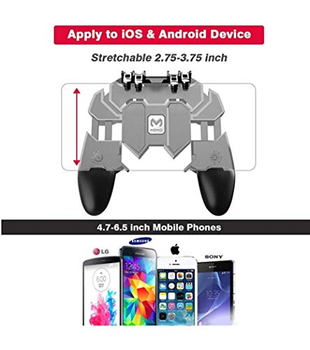 YouFirst Pubg Mobile Controller [6 Dedo Gamepad/Upgrade Version] Mobile Game Controller, L1R1 Trigger/Rules of Survival/Survivor Royale/Free Fire/Knives out