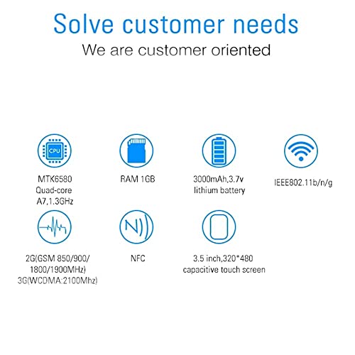 YQGOO Terminal móvil Android 5.1 de Mano 3G, Compatible con escáner de código de Barras 2D 1D, Pantalla táctil de 3,5 Pulgadas WiFi BT NFC para Entrega Gestión de almacén Envío