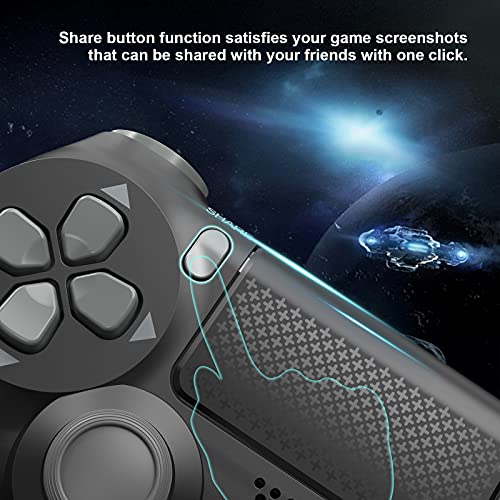 YTEAM - Mando inalámbrico para PS4 Gamepad con doble vibración, controlador de juego con pantalla táctil, compatible con PS 4/Pro/Slim/PC, batería recargable, color negro