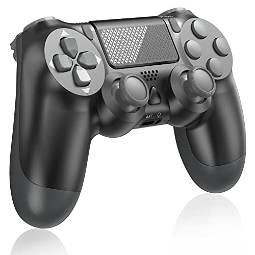 YTEAM - Mando inalámbrico para PS4 Gamepad con doble vibración, controlador de juego con pantalla táctil, compatible con PS 4/Pro/Slim/PC, batería recargable, color negro