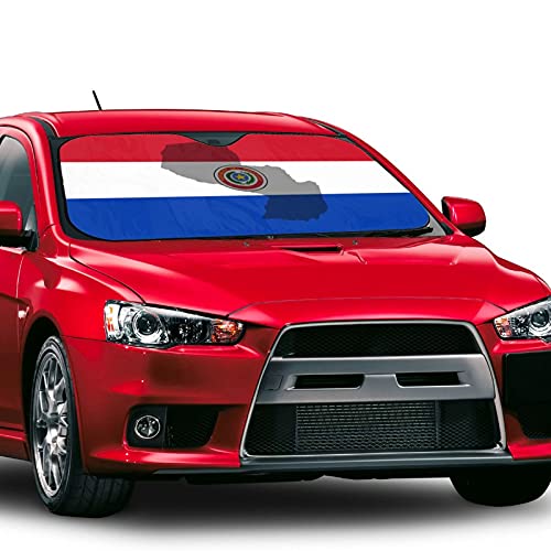 YUANCAN Visera para parabrisas con diseño de bandera de Paraguay para coches y camiones para mantener los vehículos frescos y plegables con visera solar