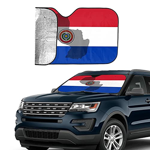 YUANCAN Visera para parabrisas con diseño de bandera de Paraguay para coches y camiones para mantener los vehículos frescos y plegables con visera solar