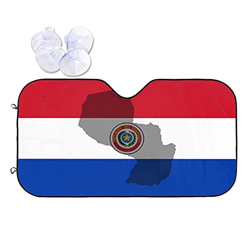 YUANCAN Visera para parabrisas con diseño de bandera de Paraguay para coches y camiones para mantener los vehículos frescos y plegables con visera solar