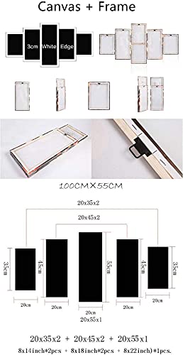 YUANJUN Pegatinas De Pared 5 Unidades Lienzo Pintura Lienzo Cuadro Pintura Habitación Decoración Impresión Cartel Arte De La Pared Scrolls V Skyrim Adventure Fighting Game Battlefield