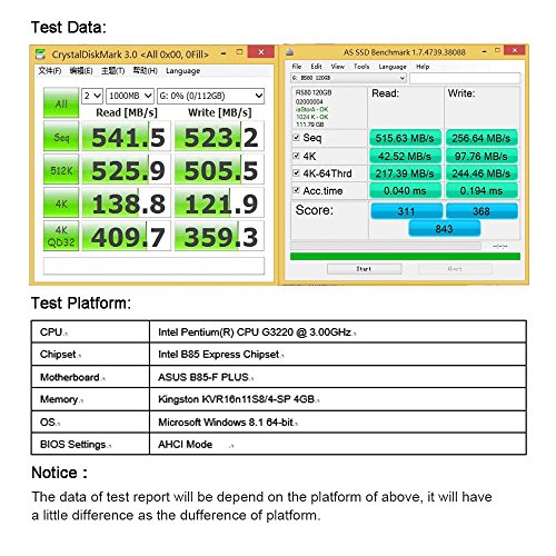 YUCUN 2.5 Pulgadas SATA III Disco Duro sólido Interno de Estado sólido 120GB SSD