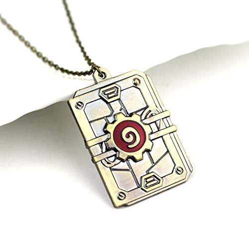 YUNMENG Accesorios de Estilo Retro Hearthstone Logo Colgantes Collares Collar Unisex