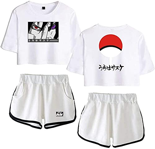 YUNZHONG Naruto Anime Cosplay Camisa Pantalones Cortos Camisetas Ropa Deportiva Trajes Mujer Niña D_S