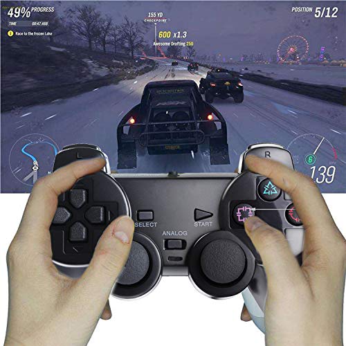 YUSH Mando PS2 con Cable, Gamepad con Doble Vibración para Playstation 2