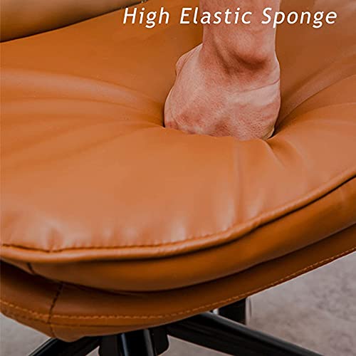 YWJPJ. Sillas de Oficina de Doble Capa con Altura Ajustable, Asiento ergonómico para conferencias con apoyabrazos, Base Estable, Silla ejecutiva de Cuero de PU, para Dormitorio Estudio Sala de Estar