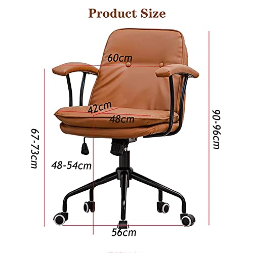 YWJPJ. Sillas de Oficina de Doble Capa con Altura Ajustable, Asiento ergonómico para conferencias con apoyabrazos, Base Estable, Silla ejecutiva de Cuero de PU, para Dormitorio Estudio Sala de Estar