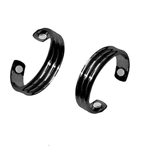YXKV 2/4 PCS Blood Sugar Control Ring,Magnetic Therapy Ring,Nightime Men?s Therapeutic Magnetic Ring,Magnetic Therapy Ring Pain Relief for Arthritis and Carpal,Adjustable (D)