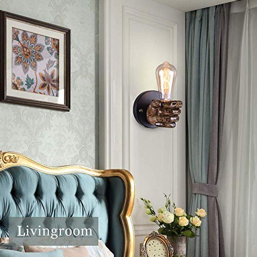 YXZQ Aplique de Pared Vintage 1 luz Apliques de Pared con Enchufe E27 Retron Iluminación Industrial amp Aplique de luz para Dormitorio Sala de Estar Pasillo