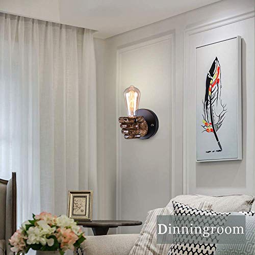 YXZQ Aplique de Pared Vintage 1 luz Apliques de Pared con Enchufe E27 Retron Iluminación Industrial amp Aplique de luz para Dormitorio Sala de Estar Pasillo