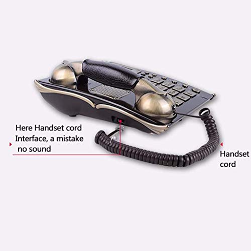YYSS European Antique Vintage Call ID Manos Libres Teléfono Fijo Teléfono Fijo de Gama Alta con Auricular de Cuero para Negocios Oficina Hogar Marrón