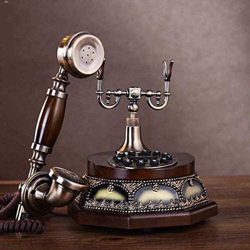 YYSS Teléfono antiguo Teléfono con cable Moda de gama alta Europea Hogar Retro Teléfono fijo americano Clásico L26cmxW19.5cmxH21cm