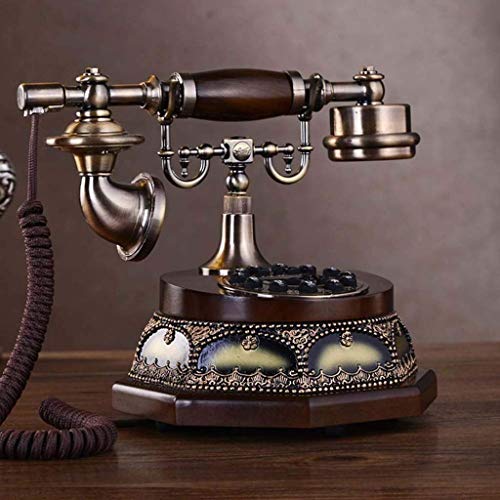 YYSS Teléfono antiguo Teléfono con cable Moda de gama alta Europea Hogar Retro Teléfono fijo americano Clásico L26cmxW19.5cmxH21cm