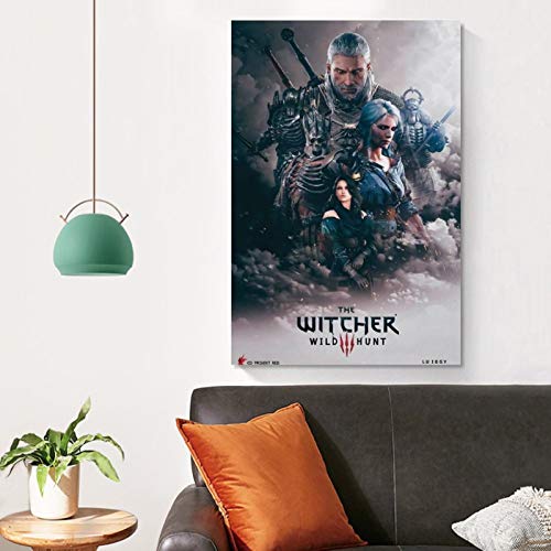 YZLI The Witcher 3 Wild Hunt Póster decorativo en lienzo para pared o sala de estar, 12 x 18 pulgadas (30 x 45 cm)