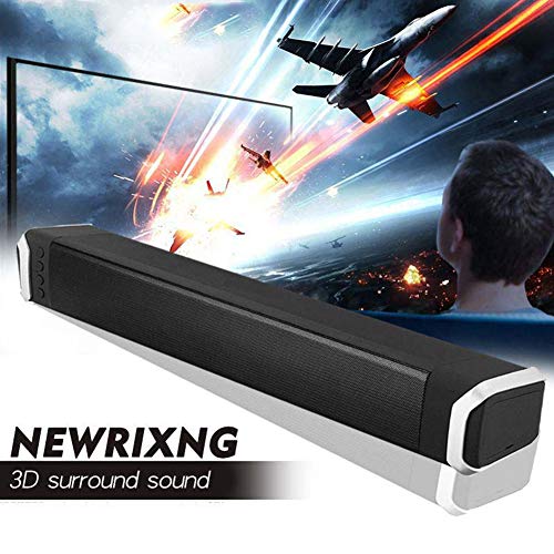 Z-XFY Bluetooth Barra de Sonido, Barra de Sonido de Cine en casa estéreo portátil de Altavoces de Cine en casa de Audio Sound Blaster Ordenador Subwoofer TF AUX Cerebro Audio subwoofer,Azul