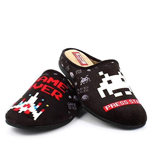 Zapatillas inspiradas en Space Invaders cómodas Andar por casa - Gamer Retro (Numeric_45)