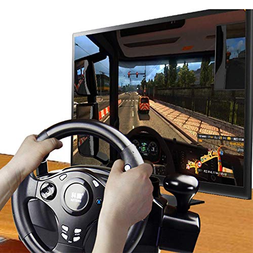 ZBBN Simulador de conducción USB para PC, Volante de Juegos de Carreras con Pedal, Adecuado para Interruptor PC/PS3/PS4/XB-OX One/NS