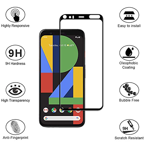 ZCIBN Paquete de 2,vidrio templado compatible con Google Pixel 4,protector de pantalla súper resistente al desgaste sin burbujas (0.33 mm HD) vidrio de dureza 9H,Pixel 4