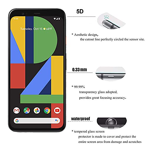 ZCIBN Paquete de 2,vidrio templado compatible con Google Pixel 4,protector de pantalla súper resistente al desgaste sin burbujas (0.33 mm HD) vidrio de dureza 9H,Pixel 4