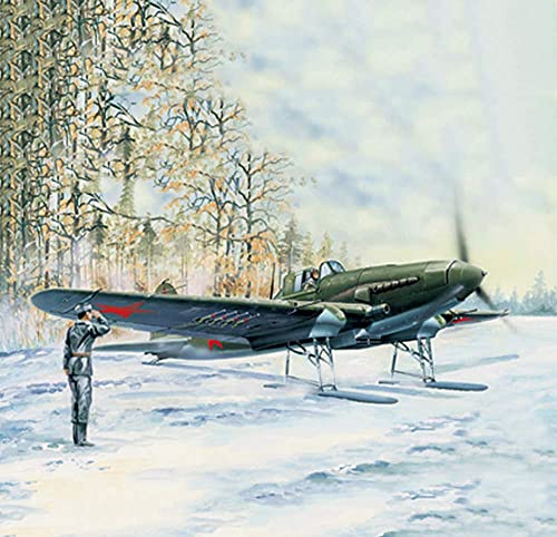 ZCYXQR Kits de Modelos de Rompecabezas de Combate Militar Escala 1/32 IL-2 Sturmovik en esquís Fighter Modelo de plástico 14.3 Pulgadas x 18 Pulgadas