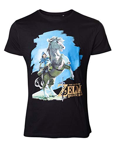 Zelda: Breath of the Wild T-Shirt Link Horse T-Shirt Black-XL