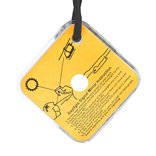 Zer one Espejo de Supervivencia Reflectante para el Exterior con cordón Ajustable para Acampar Senderismo Mochilero Situación de Emergencia