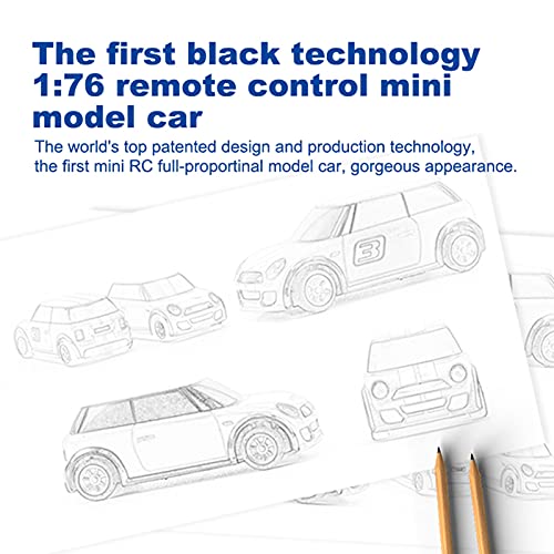Zerodis Turbo Racing 1/76 RC Car Mini Size 2020 Nuevo Diseño de Patente Venta al por Mayor Electric Race RTR Car Kit Control Remoto Coche Juguetes para Niños y Adultos(Gris)