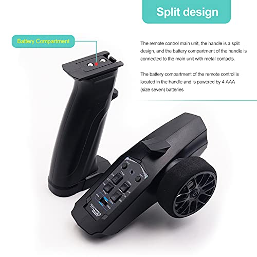 ZHITING Turbo Racing 91803G-VT 2.4GHz 3CH RadioTransmisor 3 Canales Control Remoto con Receptor para RC Car Boat